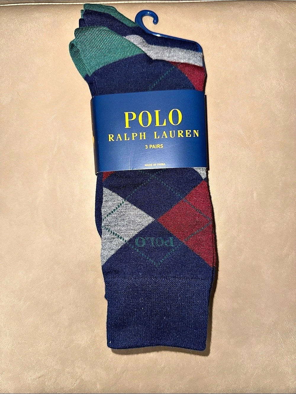 Polo Ralph Lauren Men's Argyle Dress Crew Socks 3-Pack Argyle 3-Pack Socks in